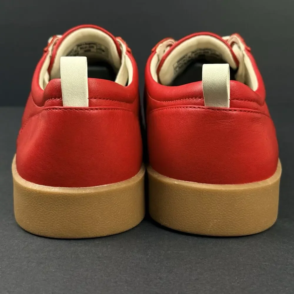 Vionic Winny Women’s 9 Wide Red Leather Fashion Comfort Sneakers Excellent